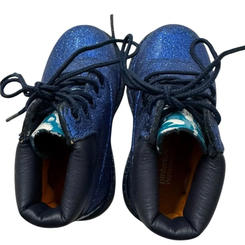 Timberland Blue Glitter Boots Toddler Size 7